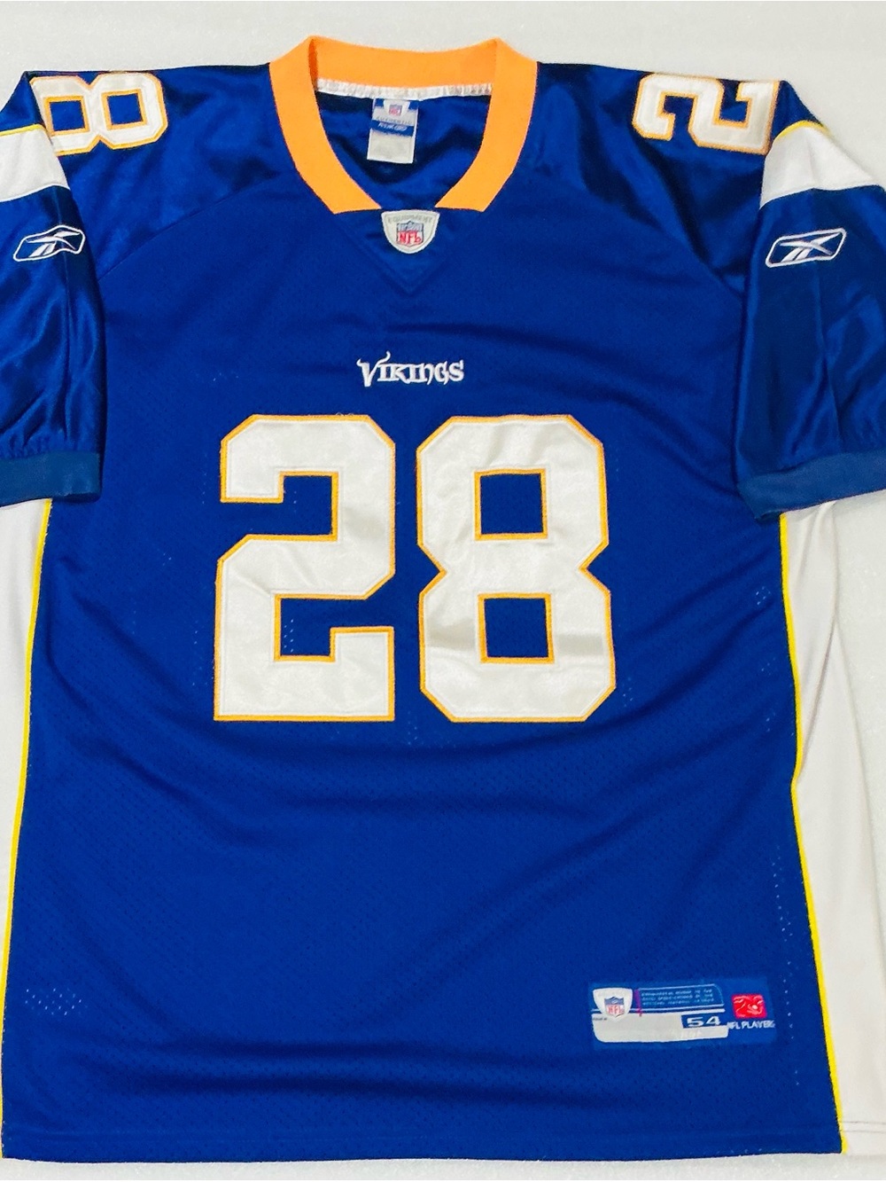 AUTHENTIC ADRIAN PETERSON VINTAGE ON FIELD REEBOK JERSEY MENS SIZE XXL ( 54 )